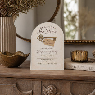 Invitación de Llave Antigua para Nueva Casa