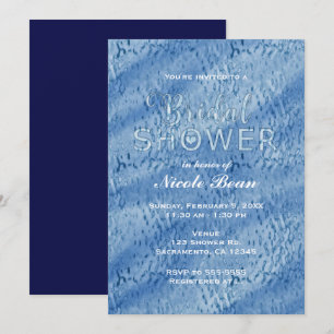 Invitación de lluvia abstracta azul para ducha de