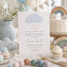 Invitación de lluvia de bebé arcoíris acuarela