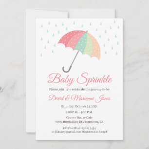 Invitación de lluvia de bebé con paraguas Es una n