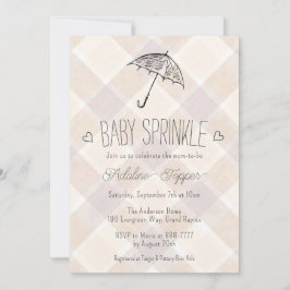 Invitación de lluvia de bebé Paraguas de Cuadro de