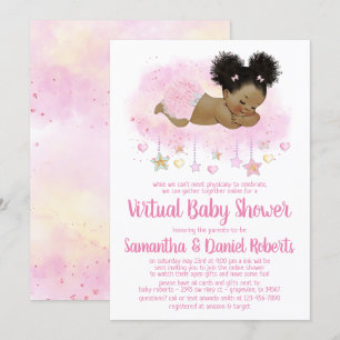Invitación de lluvia de bebé virtual para niñas