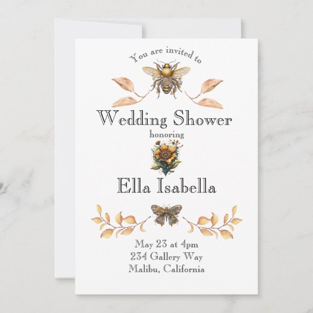 Invitación de lluvia de boda steampunk (Anverso)