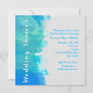 INVITACIÓN DE LLUVIA DE BODAS Acuarela Tropical Az