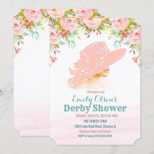 Invitación de lluvia de Derby floral de sombrero d
