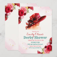 Invitación de lluvia de Derby floral de sombrero d