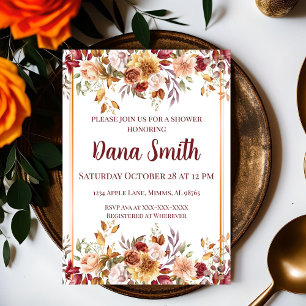 Invitación de Lluvia de Flores Silvestres de Otoño