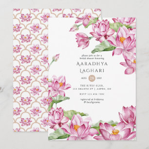 Invitación de lluvia de novia india de flor de lot