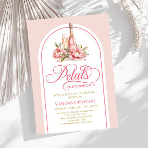 Invitación de lluvia de oro rosa con pétalos chic 