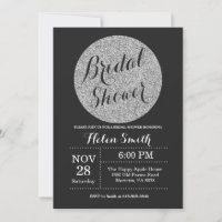 Invitación de lluvia de regalos de boda con brillo