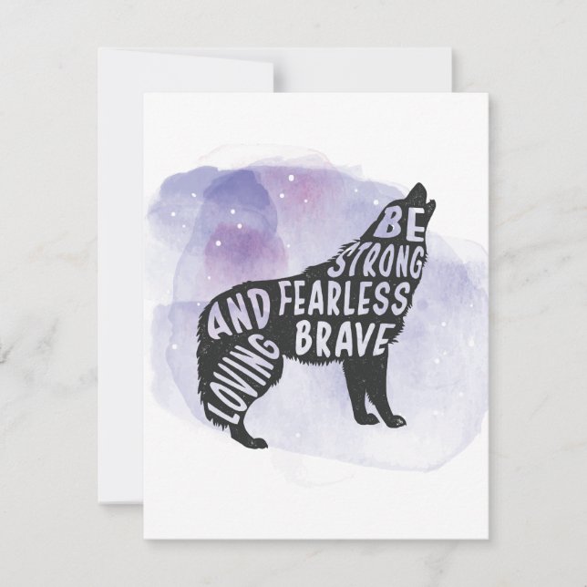 Invitación de Lobo de Arte de Forest Howling (Anverso)