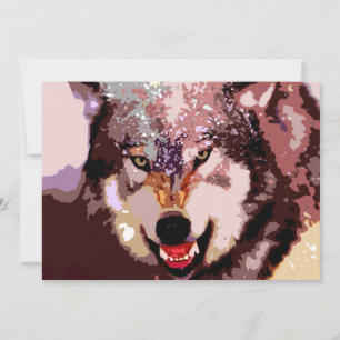 Invitación de lobo en nieve