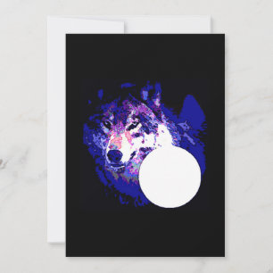 Invitación de lobo y luna