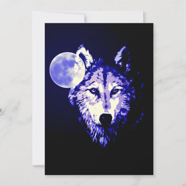 Invitación de lobo y luna (Anverso)