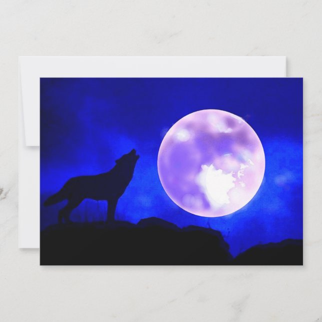 Invitación de lobo y luna (Anverso)