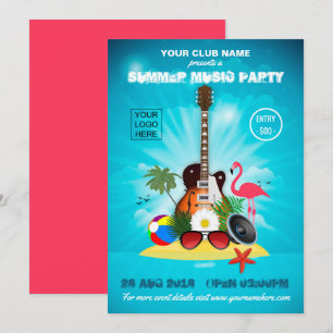 invitación de logotipo de fiesta de música del clu
