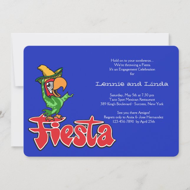 Invitación de Loro Fiesta (Anverso)