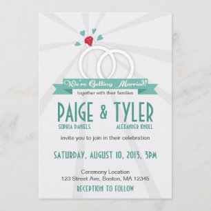 Invitación de los anillos de bodas