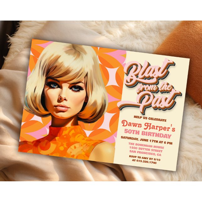 Invitación de los años 70 de Retro Groovy (Subido por el creador)