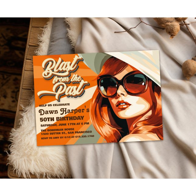 Invitación de los años 70 de Retro Groovy (Subido por el creador)