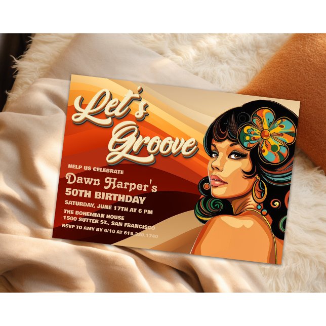 Invitación de los años 70 de Retro Groovy (Subido por el creador)