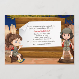 Invitación de los chicas que acampa