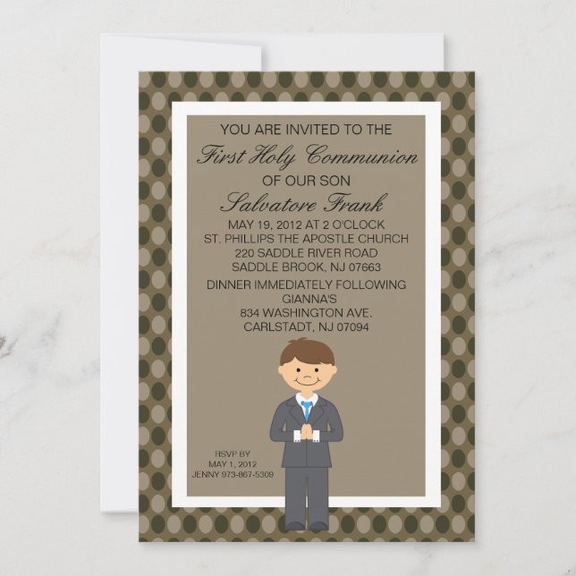 Invitación de los chicos de la primera comunión de (Anverso)