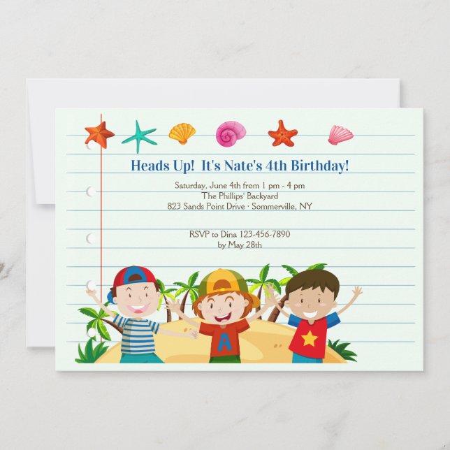 Invitación de los chicos de verano (Anverso)