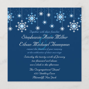 Invitación de los copos de nieve de la boda del