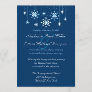 Invitación de los copos de nieve de la boda del