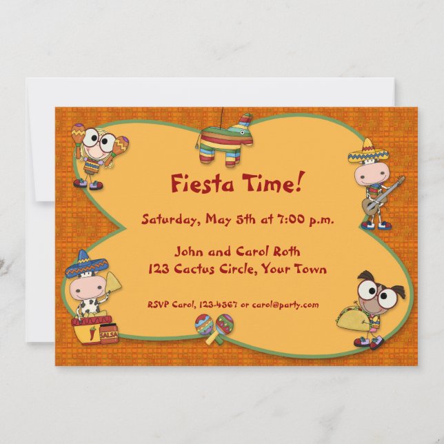 Invitación de los Critters de la fiesta (Anverso)