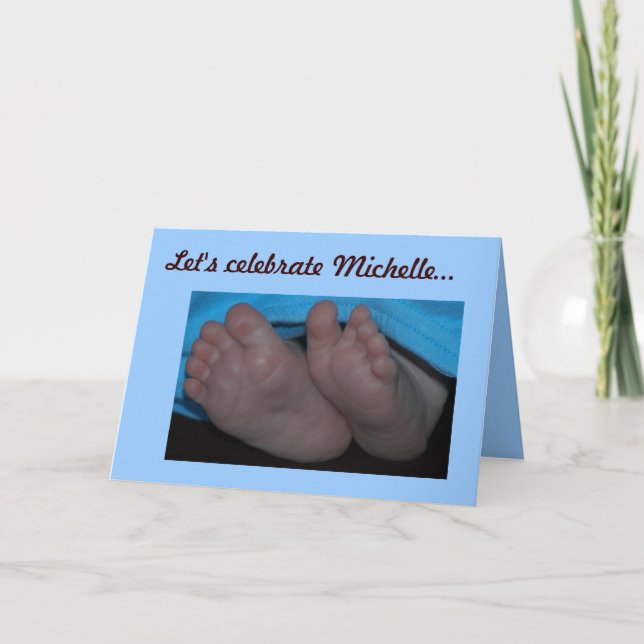 Invitación de los dedos de los pies del bebé (Anverso)