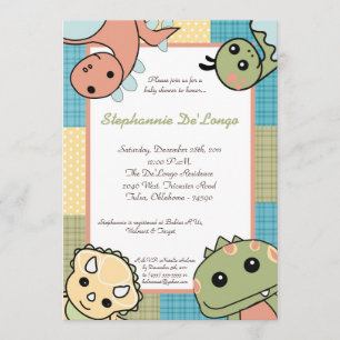 Invitación de los dinosaurios T Rex Baby Shower