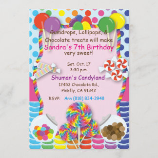 Invitación de los dulces de Candyland