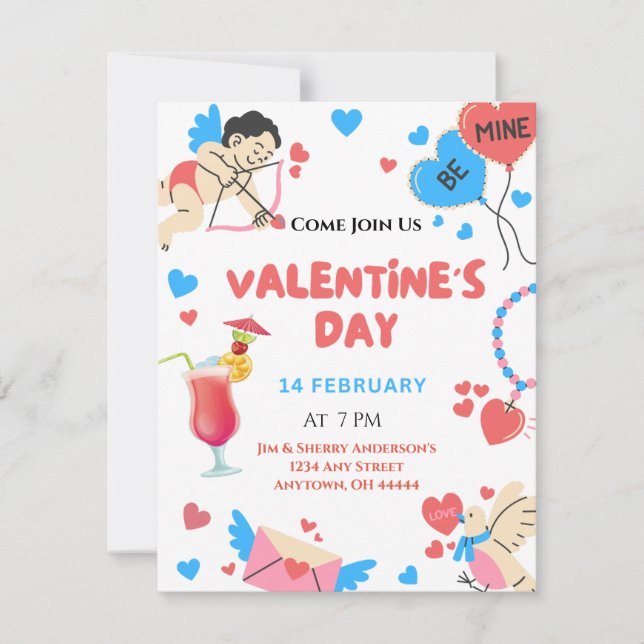 Invitación de los El día de San Valentín personali (Anverso)