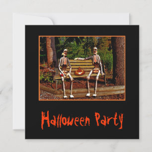 Invitación de los esqueletos de Halloween