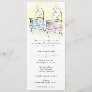 Invitación de los gemelos a Baby Shower - Cunas pa