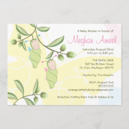 Invitación de los gemelos a Baby Shower - mariposa