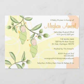 Invitación de los gemelos a Baby Shower - mariposa