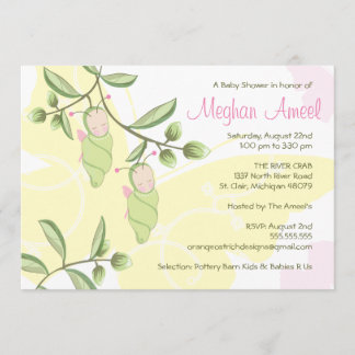 Invitación de los gemelos a Baby Shower - mariposa