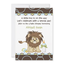 Invitación de los leones a Baby Shower para niños