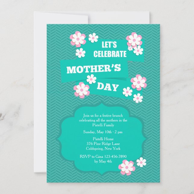 Invitación de los mantos de flores del día de la m (Anverso)