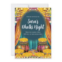 Invitación de los musulmanes de Dholki y Mehndi