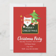 Invitación de los navidades de Santa Party