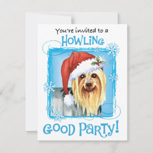 Invitación de los navidades de Silky Terrier