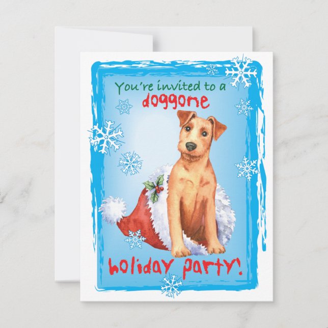 Invitación de los navidades irlandeses terrier (Anverso)