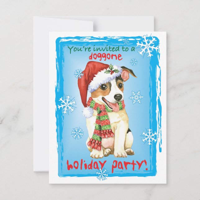 Invitación de los navidades Jack Russell Terrier (Anverso)