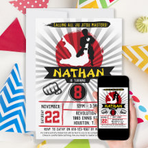 Invitación de los niños a las artes marciales de J