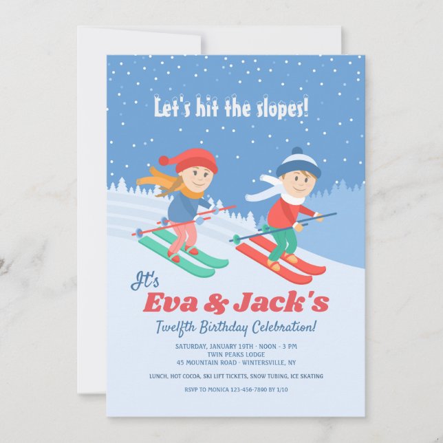 Invitación de los niños al esquí (Anverso)