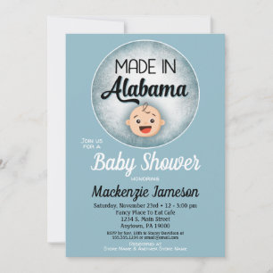Invitación de los niños azules divertidos de Baby
